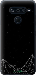 2D пластиковый чехол Черно белые абстрактные горы для LG V40 ThinQ - 6437t-1577 изображение 