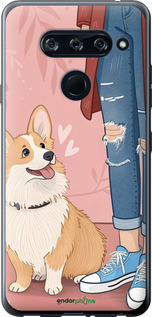 2D пластиковый чехол Корги 3 для LG V40 ThinQ - 6707t-1577 изображение 