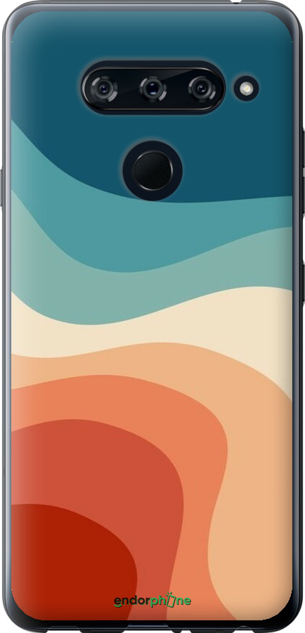 2D пластиковый чехол В стиле ретро с волнами для LG V40 ThinQ - 6531t-1577 изображение 