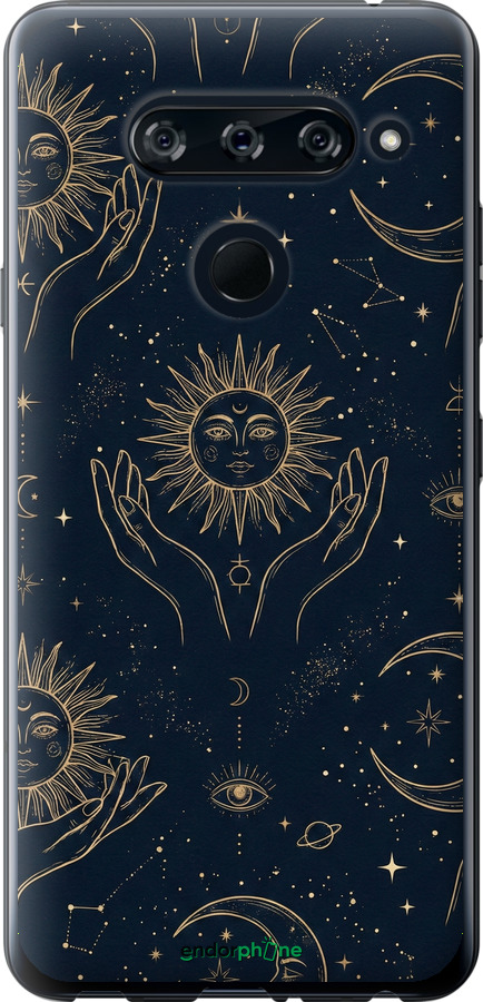 2D пластиковый чехол Celestial Harmony: Sun & Moon Gold Mystic Pattern для LG V40 ThinQ - 6778t-1577 изображение 