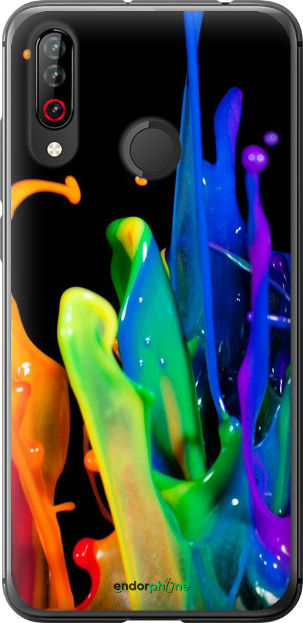 Силиконовый чехол брызги краски для LG W30 - 3957u-1785 изображение 