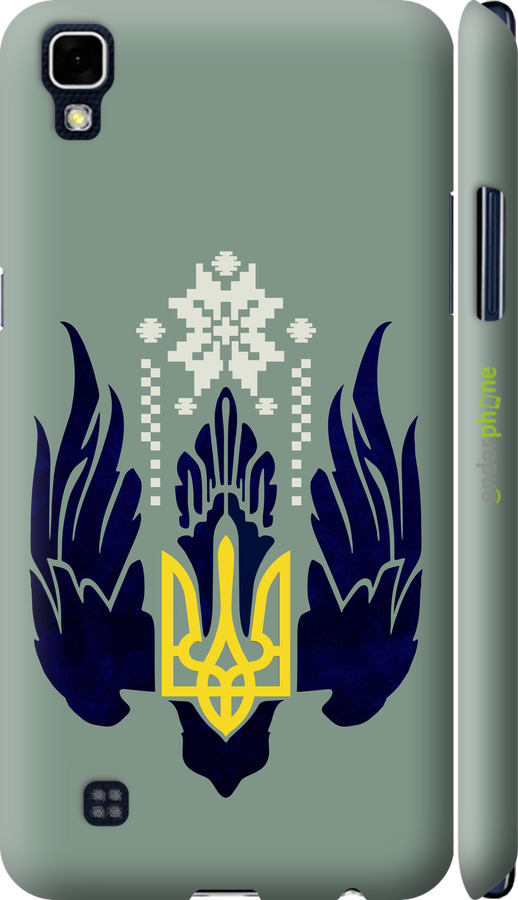 3D пластиковый матовый чехол Тризуб с крыльями для LG X Power K220DS - 5640m-398 изображение 