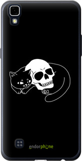 Силиконовый чехол С изображением кота и черепа для LG X Power K220DS - 6491u-398 изображение 