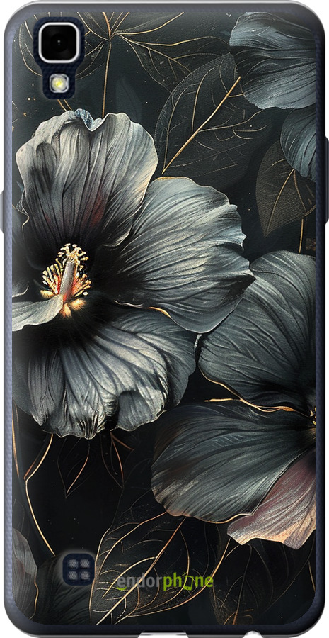 Силіконовий чехол Чорні квіти для LG X Power K220DS - 6031u-398 изображение 