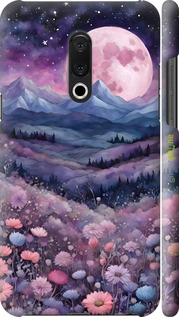 3D пластиковый матовый чехол Ночь луна арт для Meizu 15 Plus - 6319m-1473 изображение 