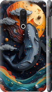 3D пластиковый матовый чехол Кит в космосе для Meizu 15 Plus - 6328m-1473 изображение 