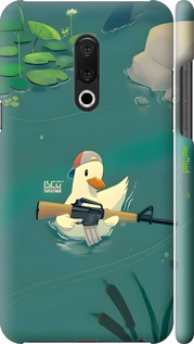3D пластиковий матовий чехол Каченя з автоматом для Meizu 15 Plus - 6356m-1473 изображение 