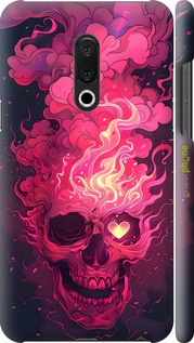 3D пластиковый матовый чехол Череп арт для Meizu 15 Plus - 6385m-1473 изображение 