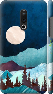 3D пластиковый матовый чехол Горная идиллия ночной пейзаж для Meizu 15 Plus - 6488m-1473 изображение 