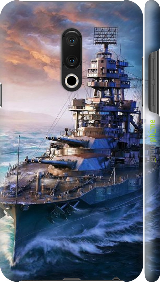 3D пластиковый матовый чехол Военный корабль, world of tanks, wargaming для Meizu 15 Plus - 6461m-1473 изображение 