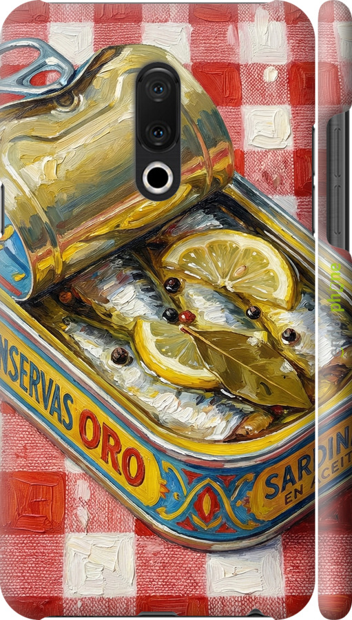 3D пластиковый матовый чехол Vintage Sardine Tin Phone для Meizu 15 Plus - 6772m-1473 изображение 