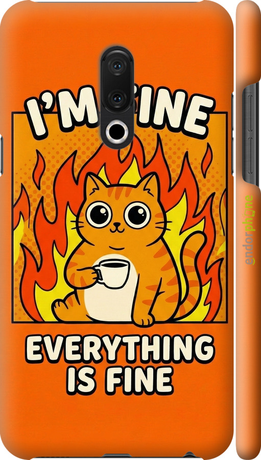 3D пластиковый матовый чехол Funny Cat для Meizu 15 Plus - 6786m-1473 изображение 