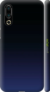 3D пластиковый матовый чехол Градиент в тёмно - синем стиле для Meizu 16S - 6542m-1701 изображение 