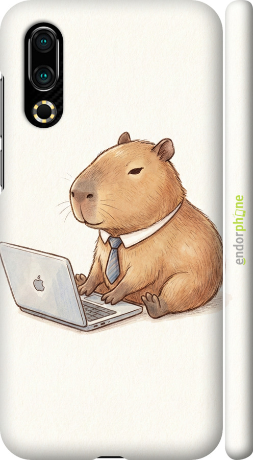 3D пластиковый матовый чехол Funny Capybara CEO Working для Meizu 16S - 6777m-1701 изображение 