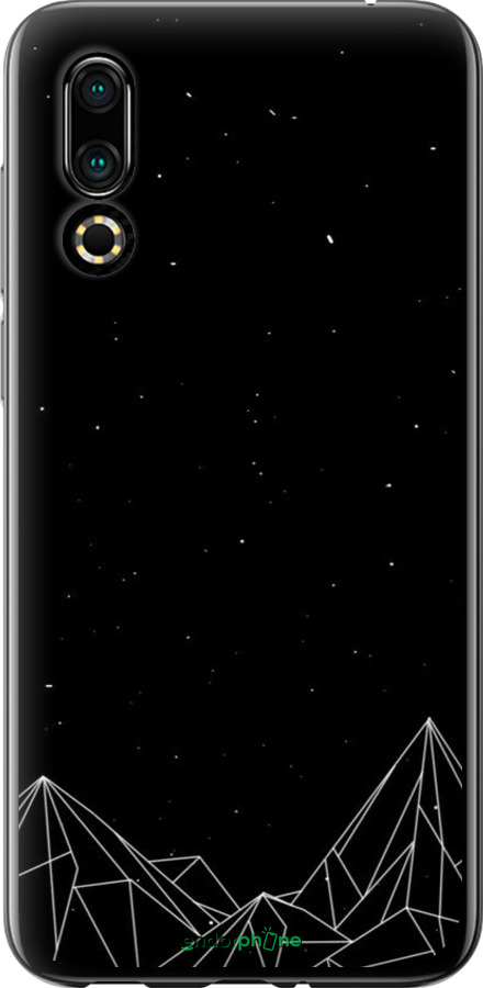 Силиконовый чехол Черно белые абстрактные горы для Meizu 16S - 6437u-1701 изображение 