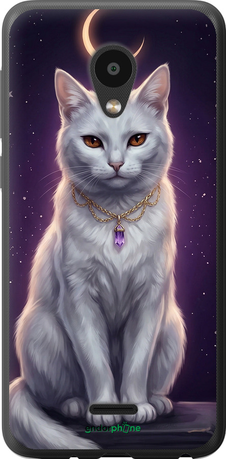 Силіконовий чехол Mystic White Cat Gothic Dark Purple Gold для Meizu C9 - 6805u-1627 изображение 