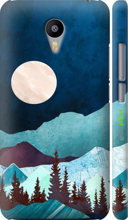 3D пластиковый матовый чехол Горная идиллия ночной пейзаж для Meizu M2 Note - 6488m-94 изображение 