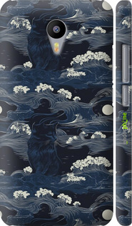 3D пластиковый матовый чехол Морская тематика в стиле арт-деко для Meizu M2 Note - 6520m-94 изображение 