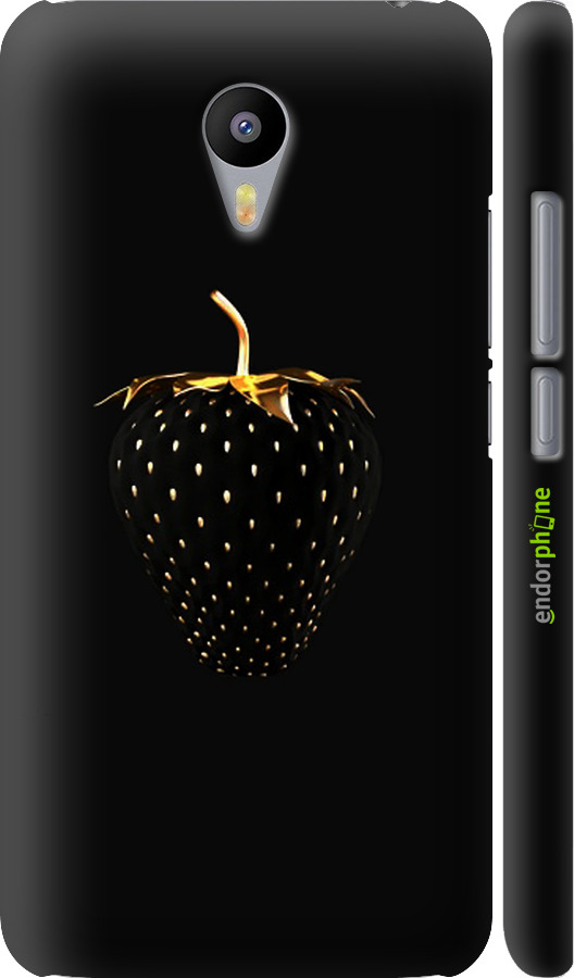 

3D пластиковий матовий чохол "Чорна полуниця" для Meizu M2 Note, Чорний