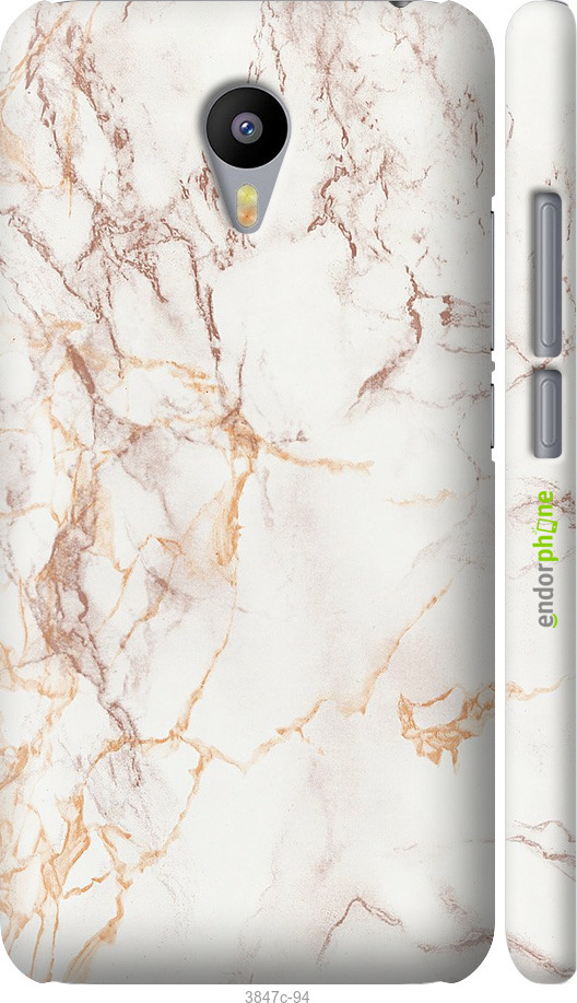 

3D-muovi matta cover "Valkoinen marmori" for Meizu M2 Note