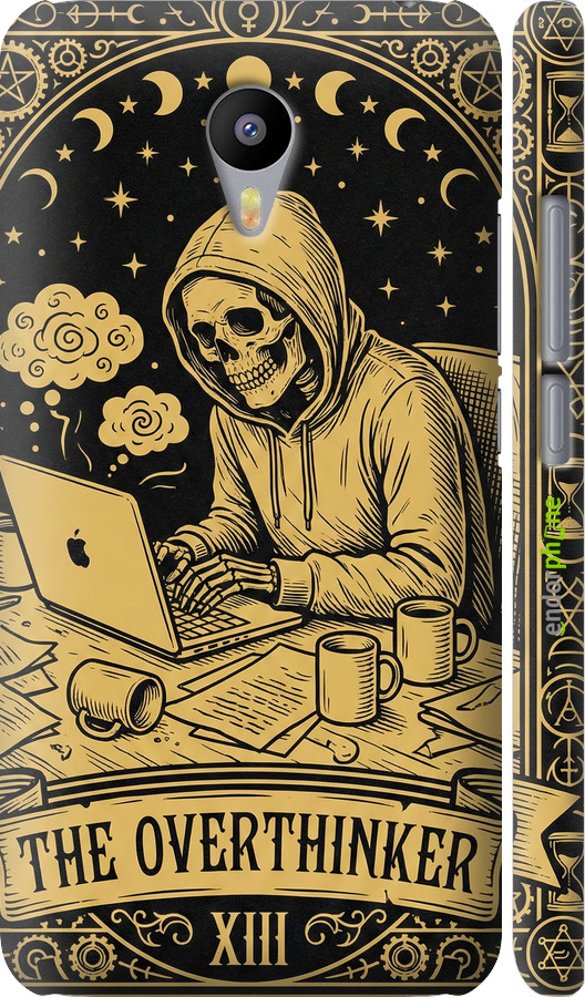 3D пластиковый матовый чехол The Overthinker для Meizu M2 Note - 6774m-94 изображение 