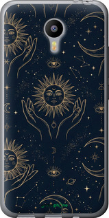 2D пластиковый чехол 'Celestial Harmony: Sun & Moon Gold Mystic Pattern' для Meizu M2 Note изображение 6