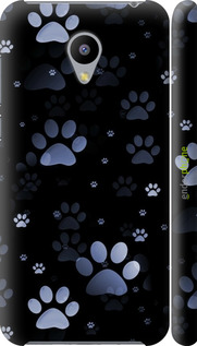 3D пластиковый глянцевый чехол С синими отпечатками лап для Meizu M2 - 6441c-185 изображение 