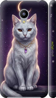 3D пластиковый глянцевый чехол Mystic White Cat Gothic Dark Purple Gold для Meizu M2 - 6805c-185 изображение 