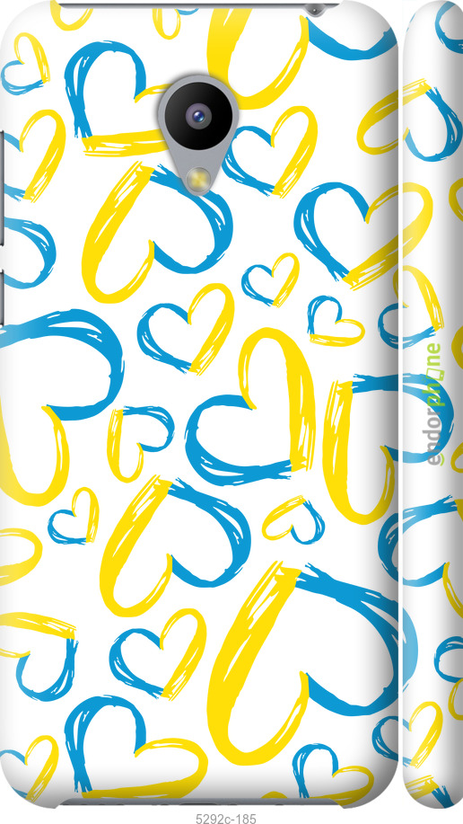 3D пластиковый глянцевый чехол Сердца UA для Meizu M2 - 5292c-185 изображение 