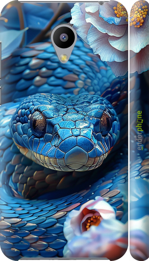 3D пластиковый глянцевый чехол Blue Snake для Meizu M2 - 6079c-185 изображение 