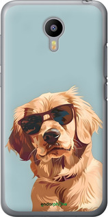 2D пластиковый чехол Пес в очках для Meizu M2 - 6381t-185 изображение 