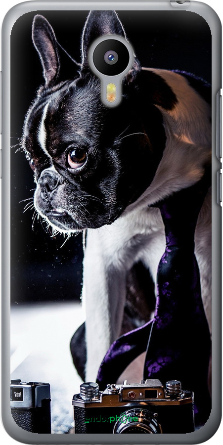 2D пластиковий чехол Бульдог-фотограф для Meizu M2 - 142t-185 изображение 