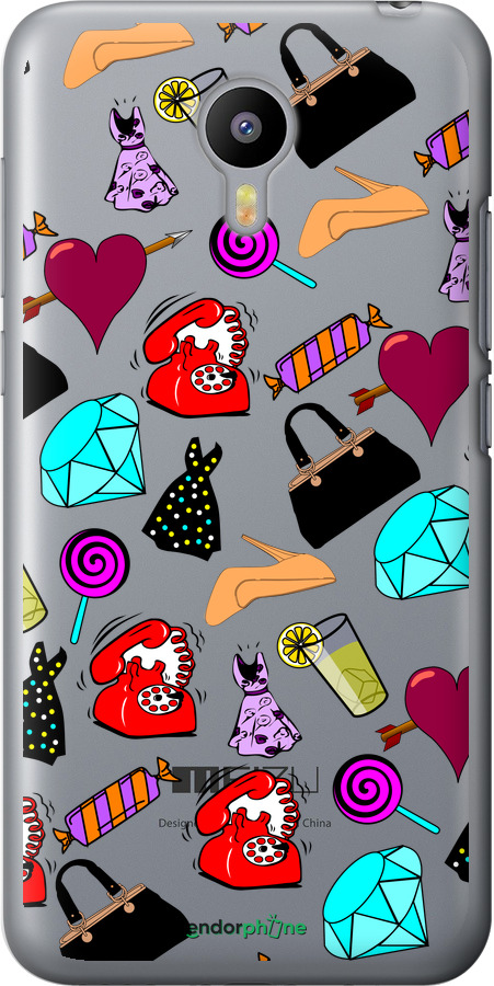 2D пластиковий чехол stickers для Meizu M2 - 4757t-185 изображение 