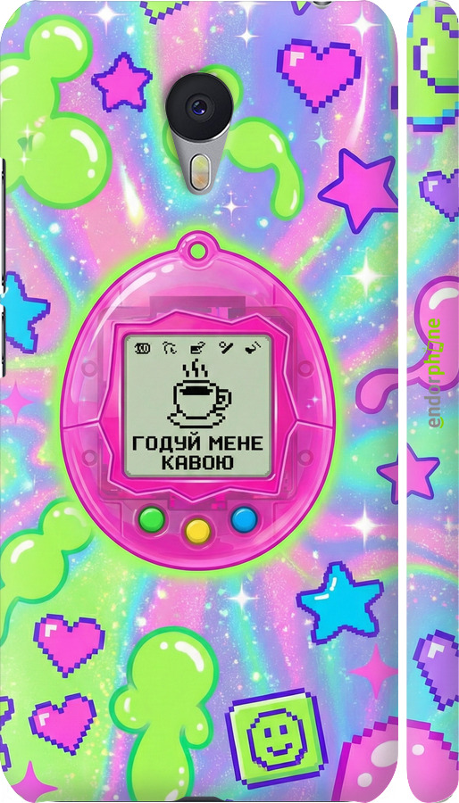 3D пластиковый матовый чехол Y2K Aesthetic Retro Pet: Годуй мене кавою для Meizu M3 Note - 6784m-256 изображение 