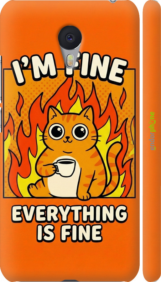 3D пластиковий матовий чехол Funny Cat для Meizu M3 Note - 6786m-256 изображение 