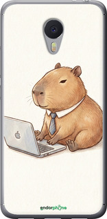 2D пластиковый чехол Funny Capybara CEO Working для Meizu M3 Note - 6777t-256 изображение 