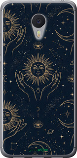 2D пластиковый чехол Celestial Harmony: Sun & Moon Gold Mystic Pattern для Meizu M3 Note - 6778t-256 изображение 
