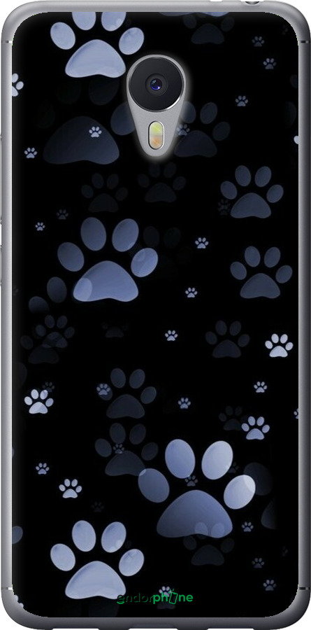 2D пластиковий чехол З синіми відбитками лап для Meizu M3 Note - 6441t-256 изображение 