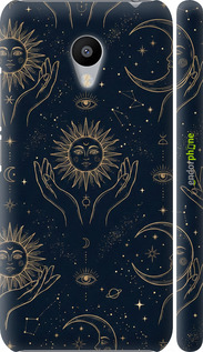3D пластиковый матовый чехол Celestial Harmony: Sun & Moon Gold Mystic Pattern для Meizu M3 - 6778m-272 изображение 
