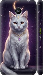 3D пластиковий матовий чехол Mystic White Cat Gothic Dark Purple Gold для Meizu M3 - 6805m-272 изображение 