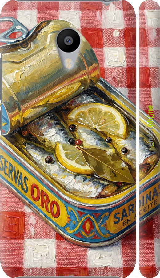 3D пластиковый матовый чехол Vintage Sardine Tin Phone для Meizu M3 - 6772m-272 изображение 