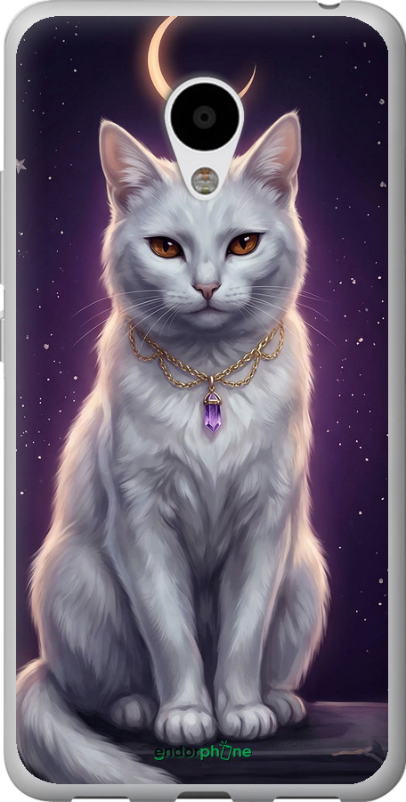 2D пластиковий чехол Mystic White Cat Gothic Dark Purple Gold для Meizu M3 - 6805t-272 изображение 