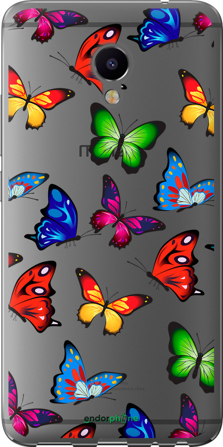 Силіконовий чехол Барвисті метелики для Meizu M3e - 4761u-607 изображение 
