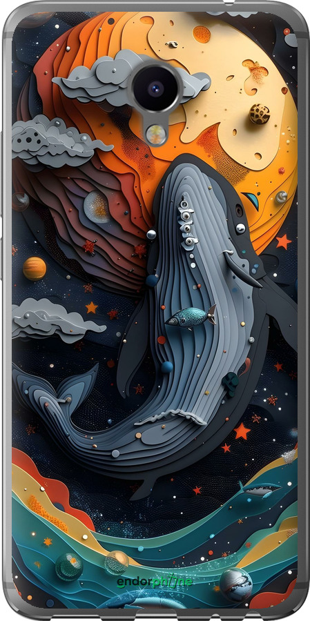 Силіконовий чехол Кит у космосі для Meizu M3e - 6328u-607 изображение 