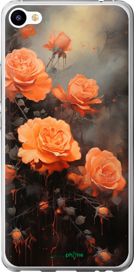 Силіконовий чехол Оранжеві троянди для Meizu M3x - 5944u-633 изображение 