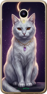 Силіконовий чехол Mystic White Cat Gothic Dark Purple Gold для Meizu M5 - 6805u-420 изображение 
