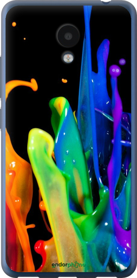 Силиконовый чехол брызги краски для Meizu M5c - 3957u-1096 изображение 