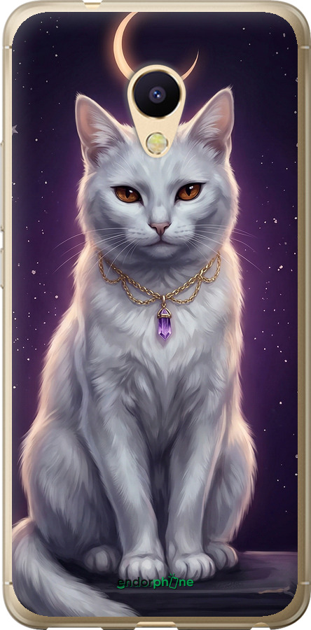 Силіконовий чехол Mystic White Cat Gothic Dark Purple Gold для Meizu M5s - 6805u-776 изображение 