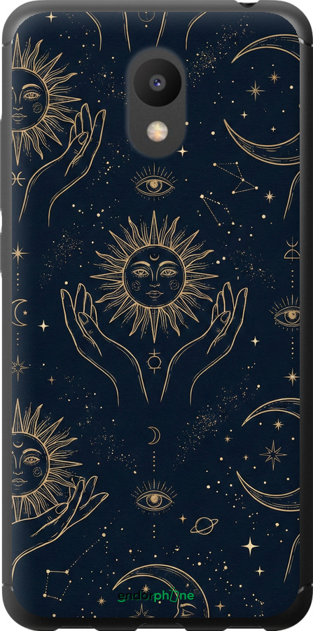 2D пластиковий чехол Celestial Harmony: Sun & Moon Gold Mystic Pattern для Meizu M6 - 6778t-1349 изображение 
