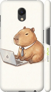 3D пластиковый матовый чехол 'Funny Capybara CEO Working' для Meizu M6s изображение 1